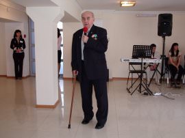 Чествование ветеранов ВОВ и ветеранов труда в ресторане АГУ "Чистая вода": выступление В.А. Пятина